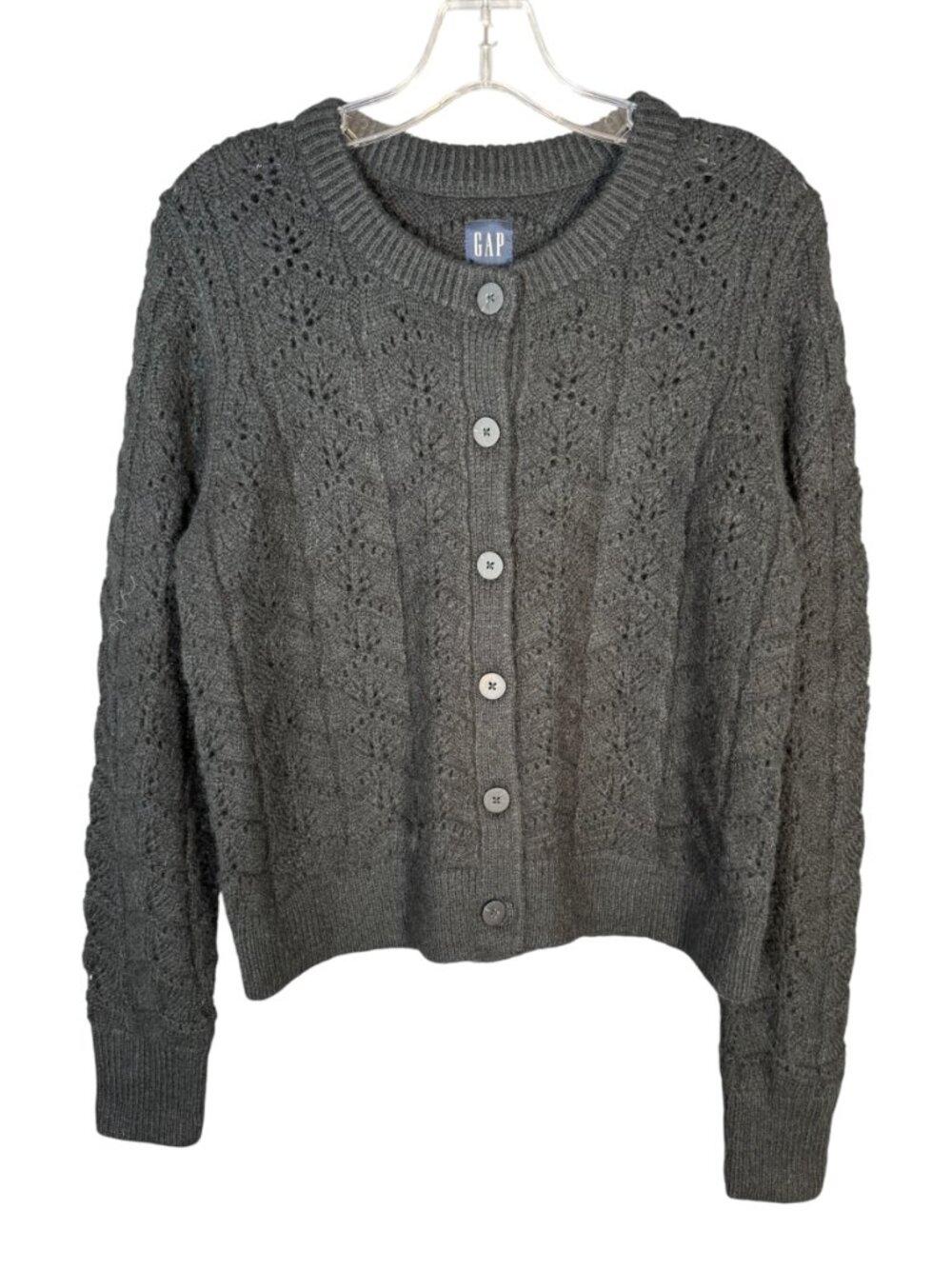 Gap Black Cardigan Cotton Polyester Nylon Wool Alpaca Blend New with Tag